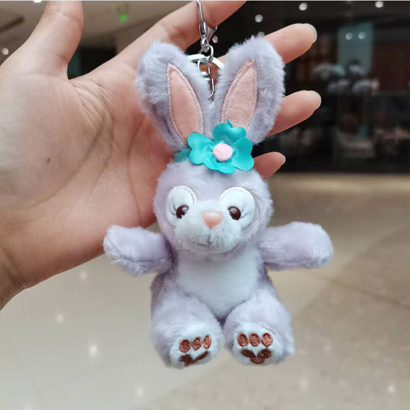 迪士尼紫色兔子公仔钥匙扣挂件包包挂饰粉狐狸娃娃玩偶生日礼物毛绒