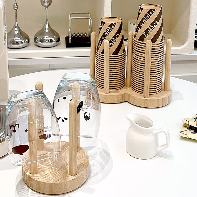 PJ杯架纸杯架纸杯托架茶水间置物架一次性杯子取杯器支架桌面取杯 点8cm