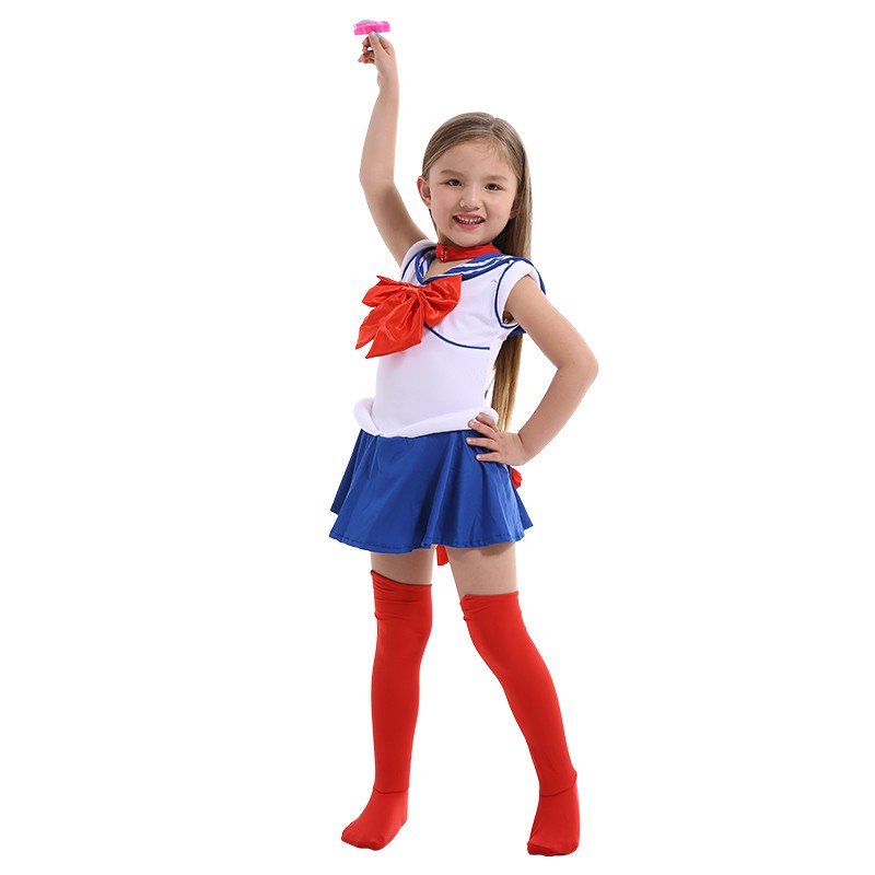 美少女战士cos服水冰月服装月野兔动漫衣服 儿童美少女战士m号 丝袜