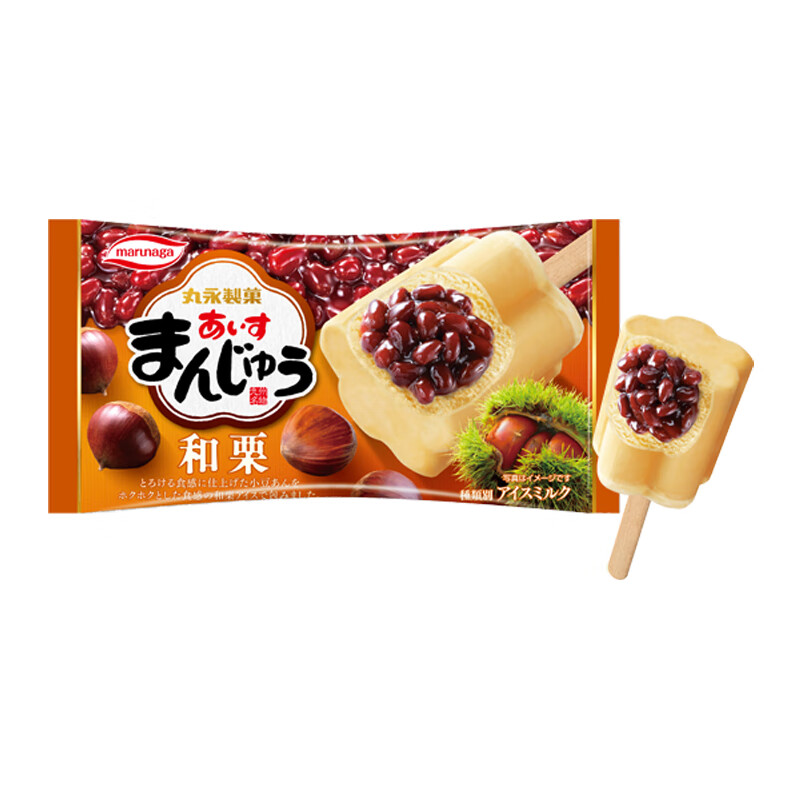 森永日本进口丸永红豆大头雪糕夹心冰淇淋香草栗子抹茶冰激凌冷饮新品