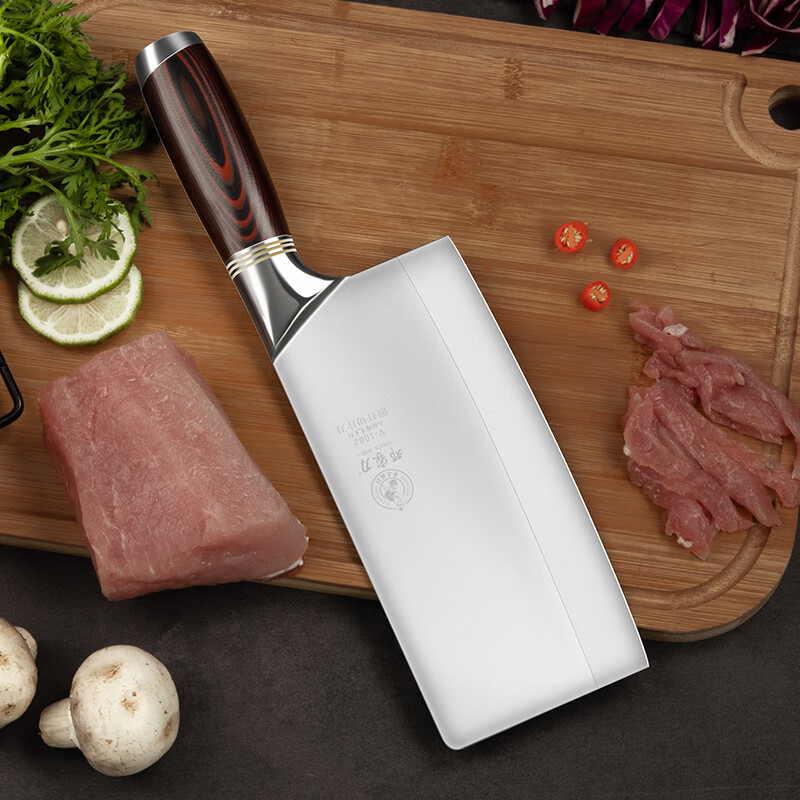 邓家刀山特维克合金钢菜刀家用切片刀锋利厨房切菜切肉刀具锻打 v