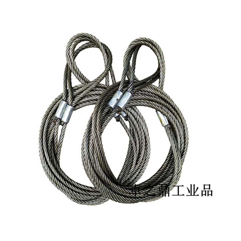 钢丝绳吊索吊具起重索具钢丝绳套起重钢丝绳钢丝绳索具压制钢丝绳 6mm*1米压扣