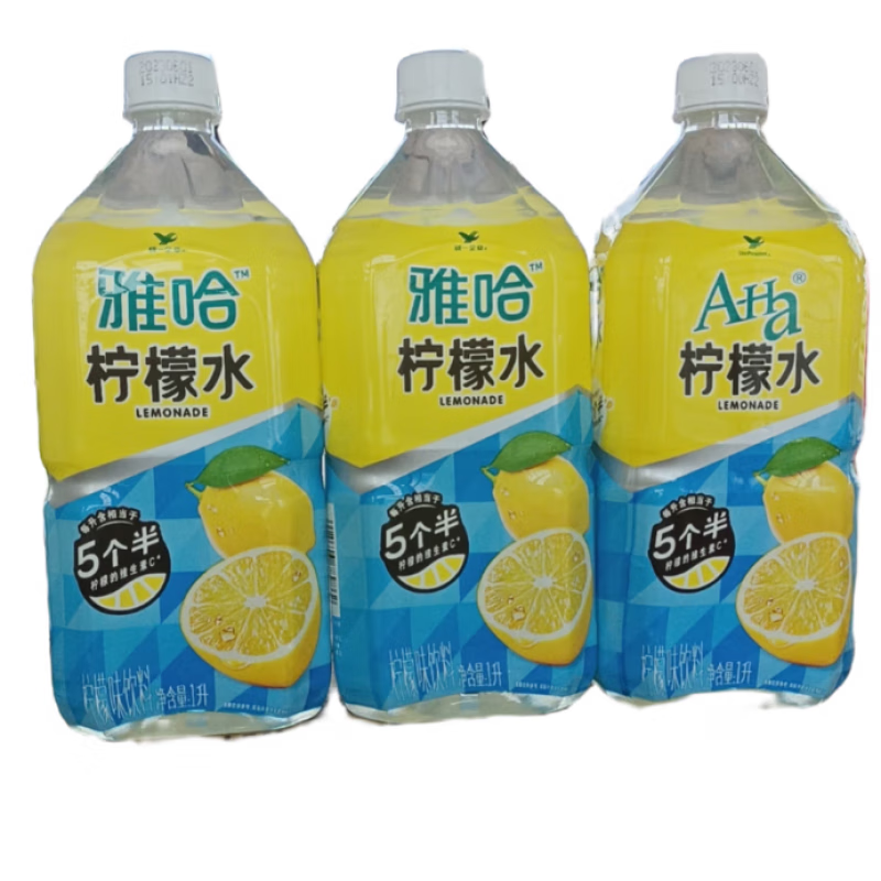 统一红茶鲜橙多蜜桃多水晶葡萄金桔柠檬海之言1lx8瓶装整箱 雅哈柠檬