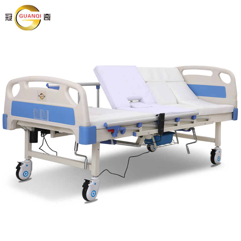 冠奇 电动护理床老人家用家居多功能医疗医用病床瘫痪病人全自动智能翻身床可大小便 GQ-A021电起背中曲【速开便孔】