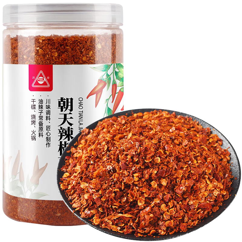 川珍 朝天辣椒面250g香辛料紅油辣椒粉海椒面廚房調(diào)味火鍋調(diào)料燒烤料 朝天辣椒面250g