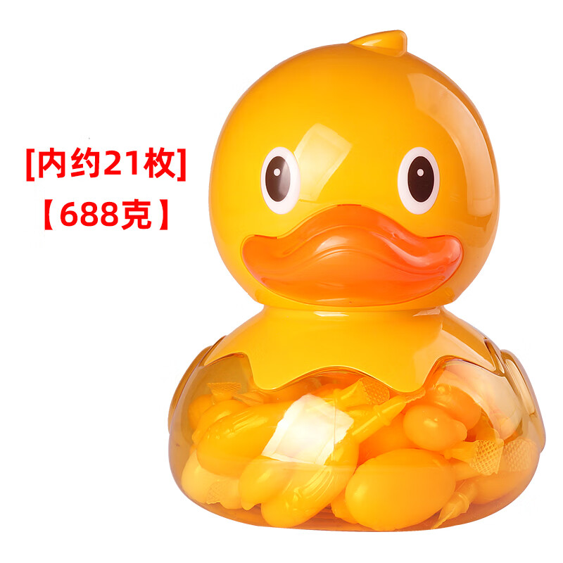 g儿童卡通小黄鸭玩具储蓄存钱罐装 【内约21枚】你好鸭可吸果冻【68