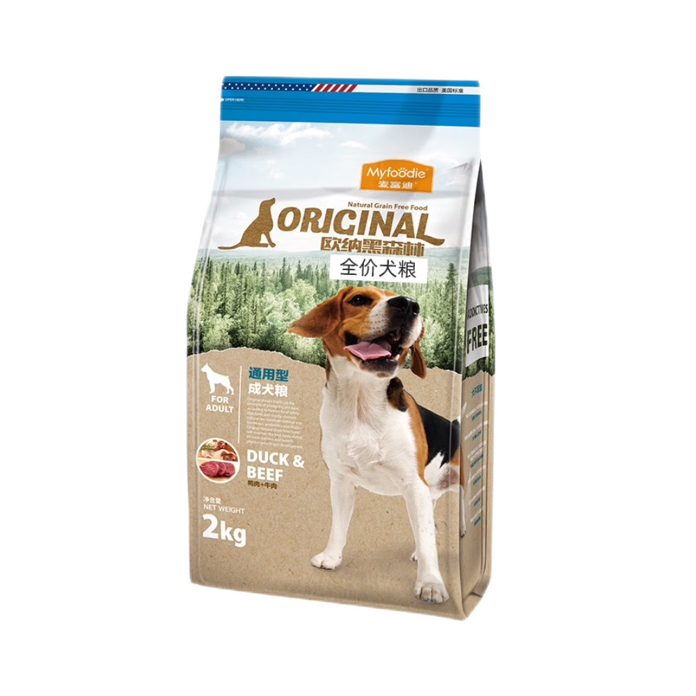 麥富迪狗糧大小型犬2kg泰迪金毛柯基邊牧成幼犬糧通用型4斤裝 2件 鴨肉+蛋黃幼犬糧 2kg