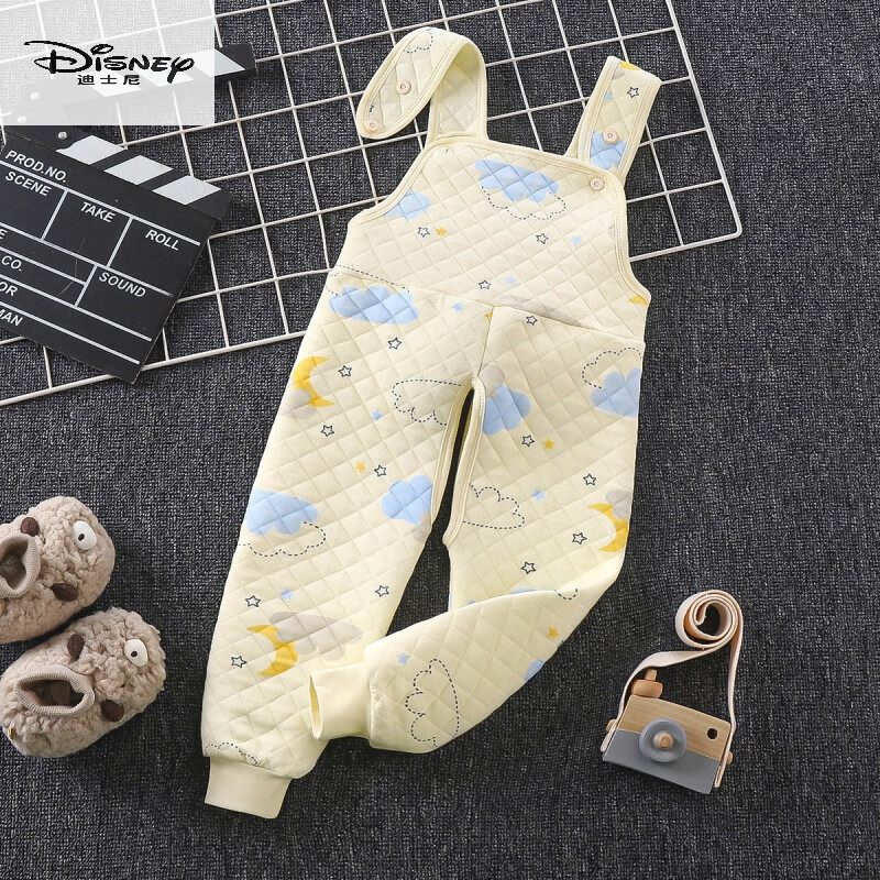 迪士尼(disney)儿童背带秋裤加厚保暖男童宝宝婴儿春季开裆护肚打底内