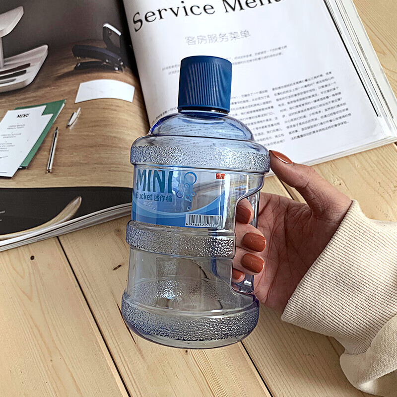 百圣牛创意网红迷你水桶杯小号个性塑料杯搞怪杯子学生带手柄桶装水杯
