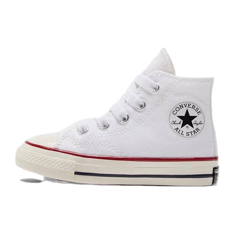 匡威（Converse）兒童帆布鞋寶寶高幫帆布鞋1970s經(jīng)典新款魔術(shù)貼男女童軟底童鞋 白色(魔術(shù)貼) 23碼 14-15cm