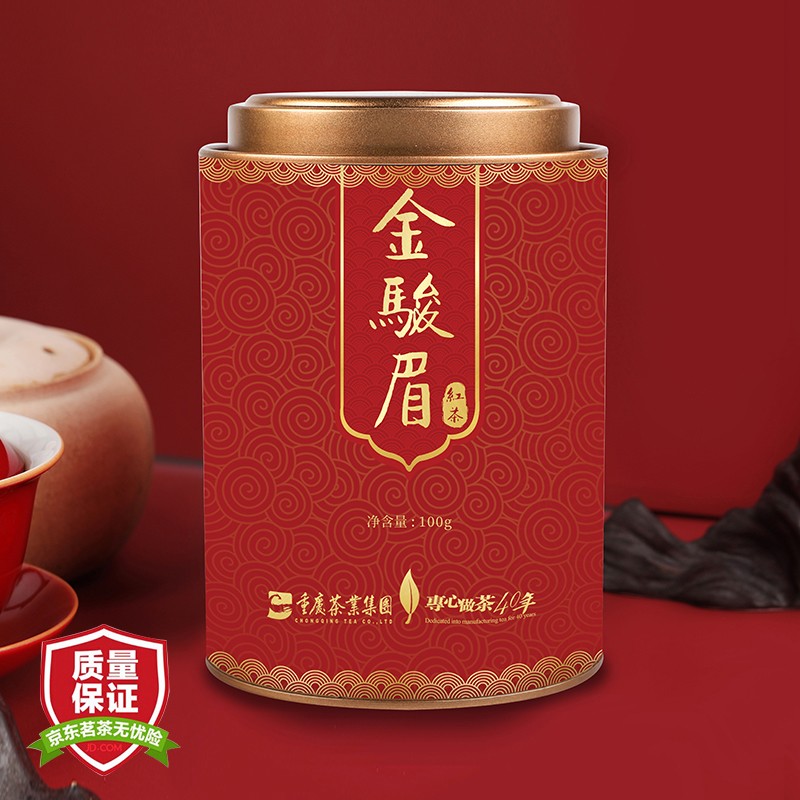 重茶新茶武夷山金骏眉红茶茶叶礼盒装特级铁盒罐装茶高档茶礼100g