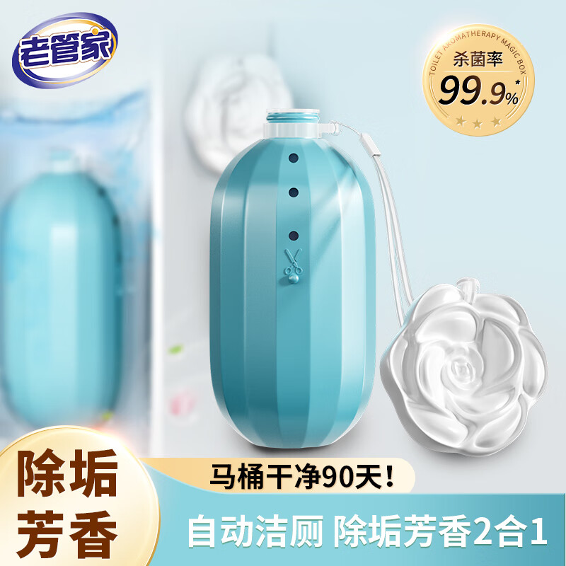老管家马桶清洁剂洁厕灵强力除垢除臭清香型厕所去异味留香蓝泡泡清洗剂 250g 1瓶