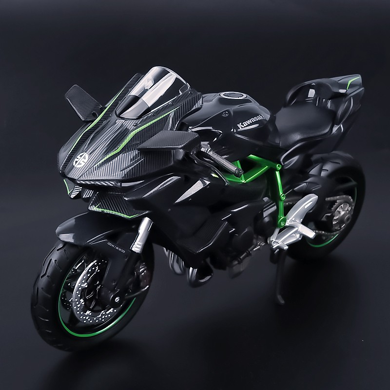 车模型仿真合金机车模型男生摆件生日礼物情人节礼物 1/12川崎h2r黑