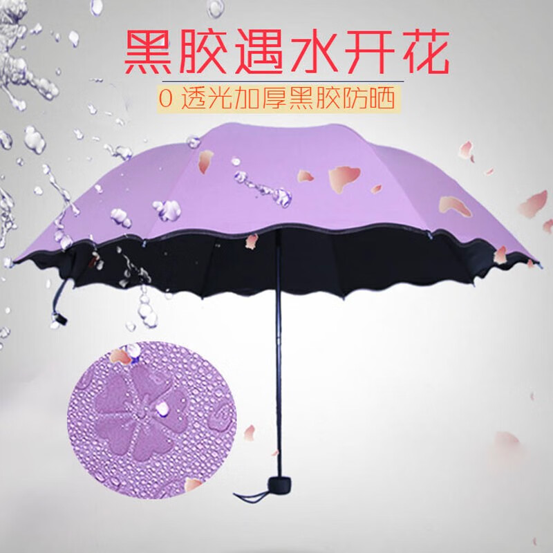 艾欧唯 晴雨伞折叠两用遮阳超大号雨伞黑胶防晒紫外线女广告定制印字logo 颜色随机