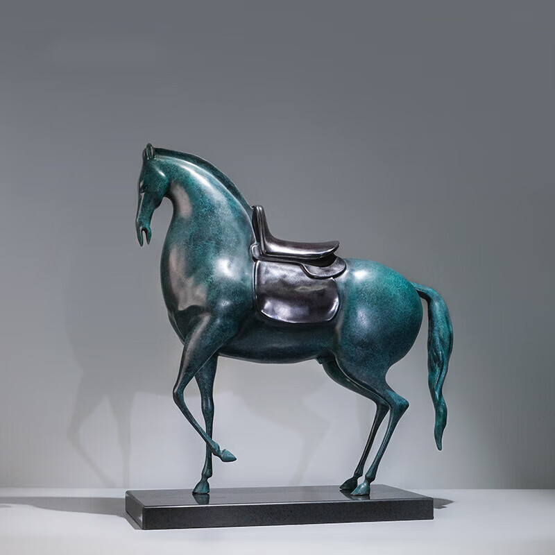 枳之家铜唐马摆件铜客厅创意家居办公室雕塑工艺品装饰 中式唐马
