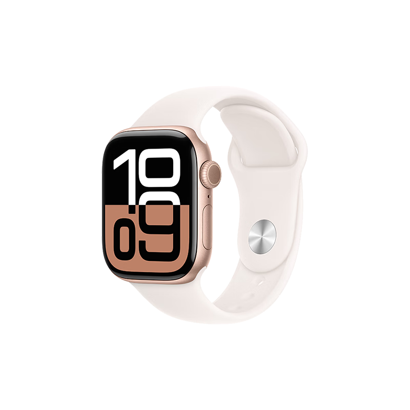Apple Watch Series 10 智能手表 铝金属 GPS+蜂窝款 玫瑰金 42mm S/M