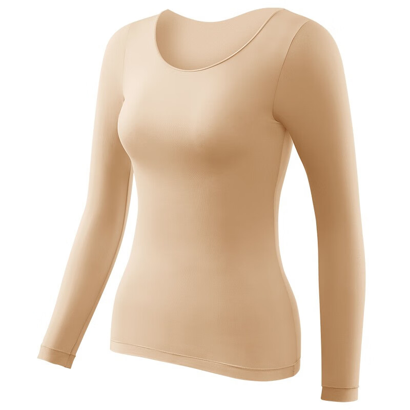 美·雅·挺保暖内衣女隐形肌底衣秋衣秋裤套装加绒加厚轻暖打底衫无痕轻薄款 【套装】黑色 L【建议80-120斤】