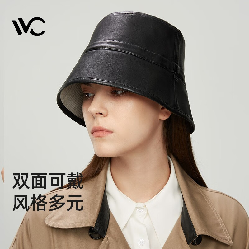 VVC漁夫帽女潮流太陽帽男秋冬新品雙面遮陽帽盆帽保暖燈芯絨帽子 薄霧灰&皮黑 均碼