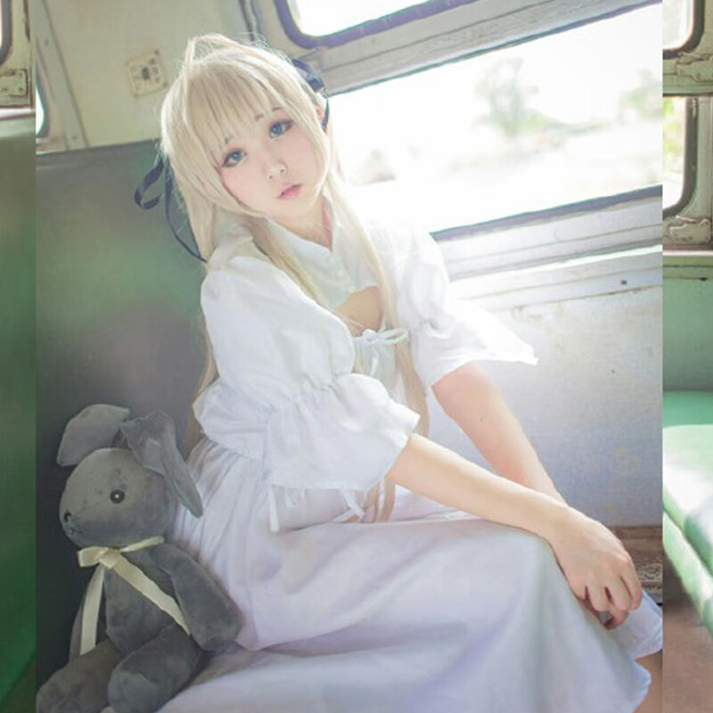 汀晨春日野穹cos服野穹穹妹兔耳lolita洋装洛丽塔cosplay服装 套装 s
