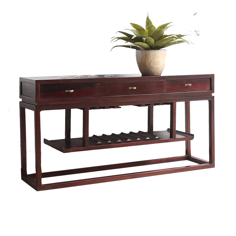 一舍 非国标红木柬埔寨酸枝(学名:榄仁木)新中式多用柜酒柜茶水柜简约餐边柜碗客厅整装家具 1.55M餐边柜