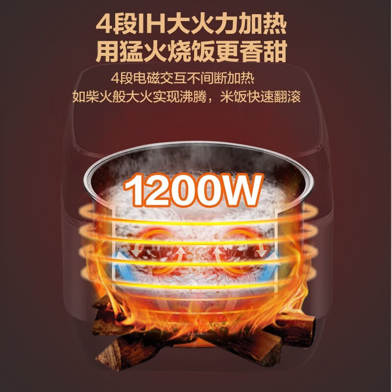 大松(TOSOT)家用多功能智能IH电饭煲4升大容量 4-5人双内胆煲汤煮饭锅wifi微压定时可预约煮粥锅不粘锅电饭锅 GDCF-4009C 4L