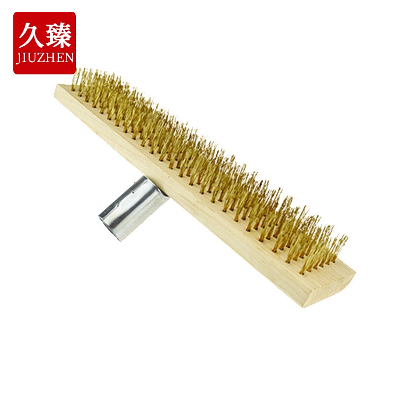 久臻 洗地刷地板刷硬毛铁丝清洁工业除锈青苔刷地刷子长柄钢丝刷子