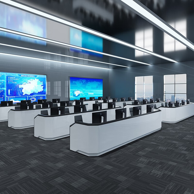 定制大型烤漆融媒体控制台操作台指挥中心监控调度台中控台电脑桌