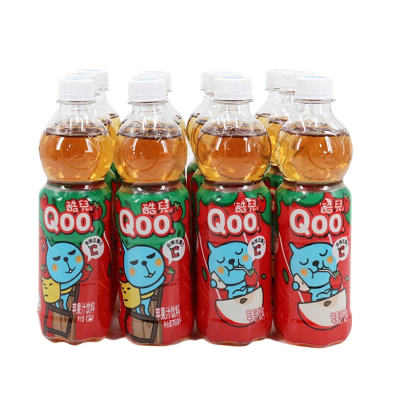 可口可乐(coca-cola) 美汁源酷儿苹果汁饮料450ml*12瓶整箱装 休闲果