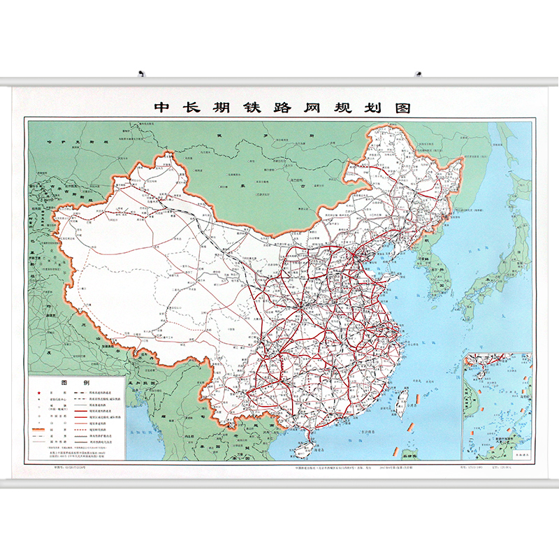 图可图 中国铁路交通图大幅面全国铁路货运线路地图挂图办公室装饰画