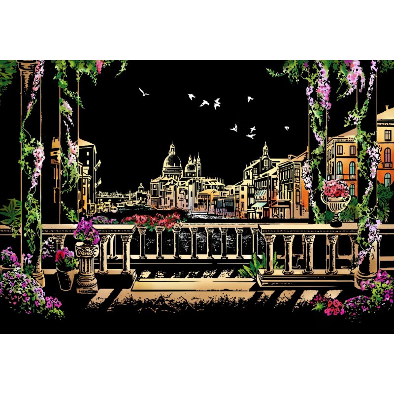 【抖音同款】荣荣意象炫彩都市夜景刮刮画世界各地风景刮画创意生日