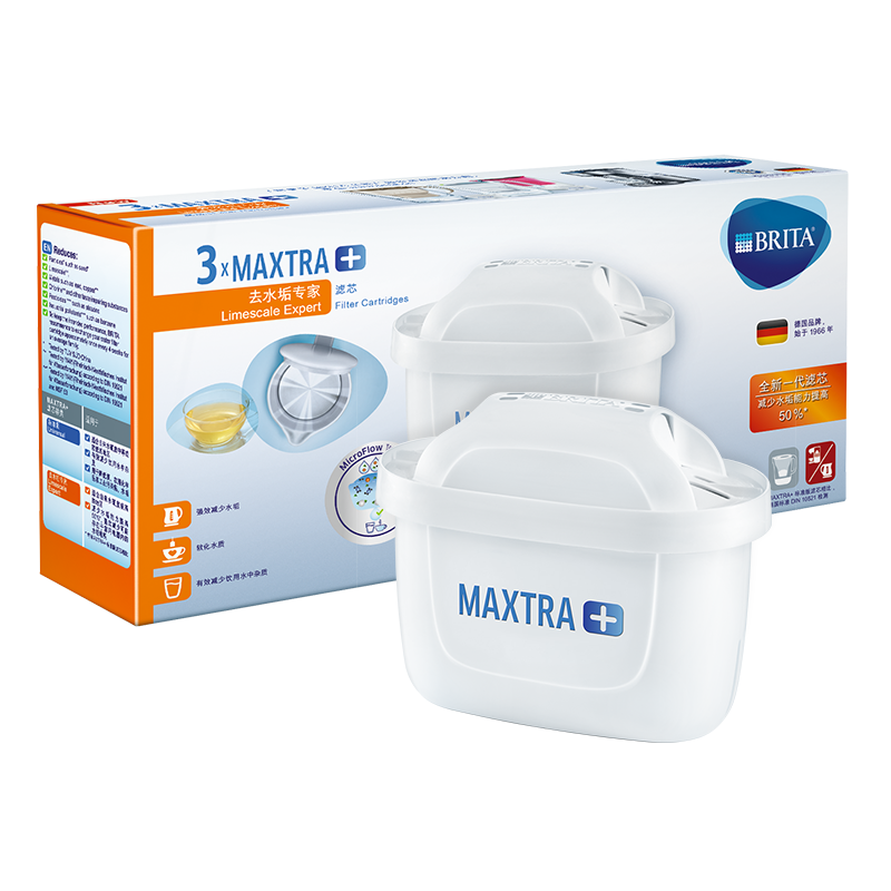 碧然德（BRITA）家用净水壶 滤水壶滤芯 MAXTRA+LE 去水垢专家滤芯 3枚装