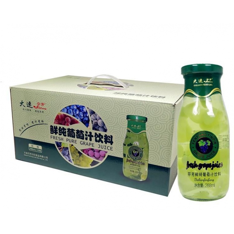 芬芳果粒果汁饮料 大连特产芬芳鲜纯葡萄果粒果汁 21新产整颗葡萄果肉