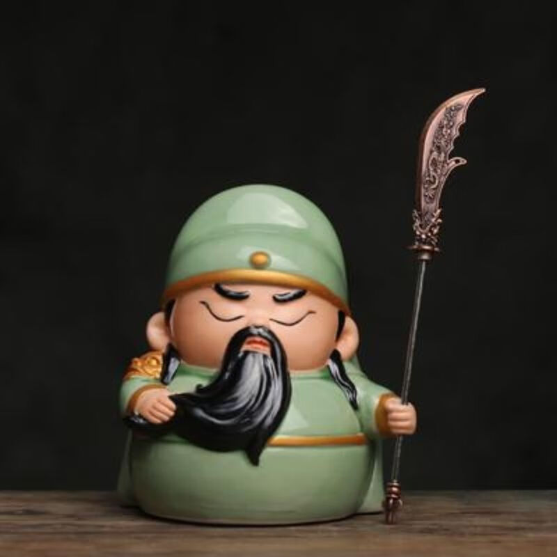 希盼q版关公武圣关羽小摆件家居关公摆设茶宠茶玩车载 q版武圣关公