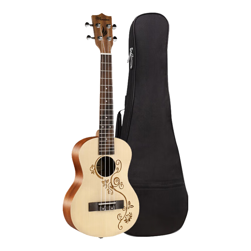 名森（Minsine）26英寸尤克里里云杉木烏克麗麗迷你初學(xué)女男兒童入門(mén)小吉他