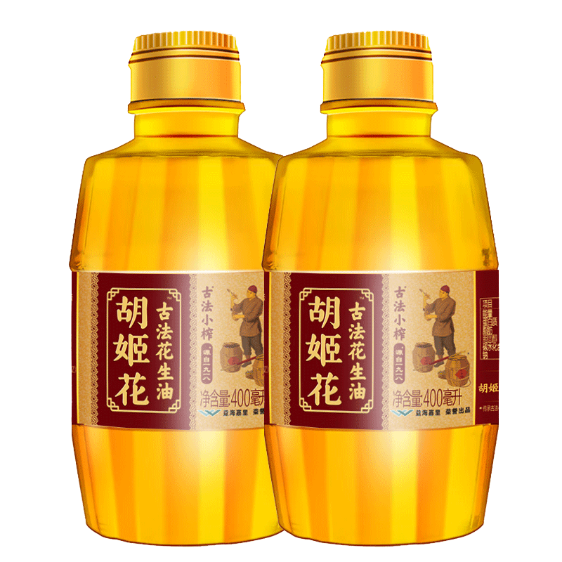 【严选】金龙鱼 胡姬花古法小榨花生油400ml*2