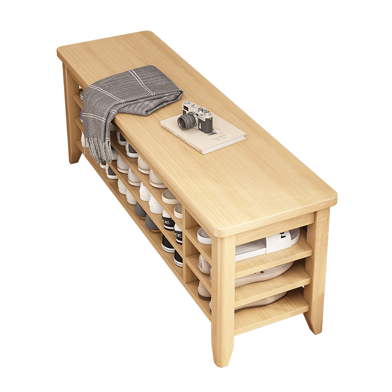 瑞象 换鞋凳家用门口穿鞋凳实木色小架子坐凳一体入户可坐式鞋柜长条凳子 深胡桃色120x30x42CM