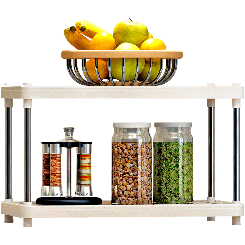 亚思特 置物架宿舍寝室厨房层架塑料落地收纳储物架 浴室客厅整理架子收纳架 Z612颜色如图