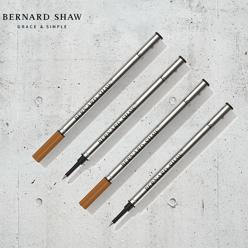 萧伯纳（Bernard Shaw） 笔芯签字笔专用替换德国防水不掉色笔芯宝珠笔替芯0.6黑色2支装 黑色【厂家直发】 0.6mm