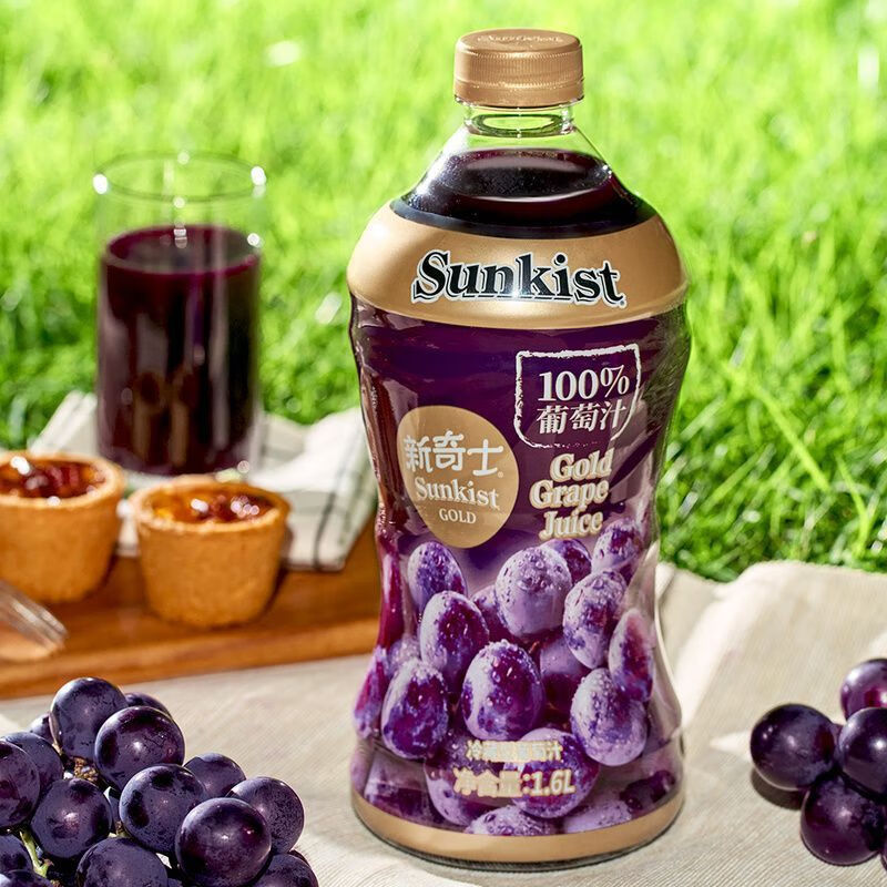 望蓝川三sam超市美国sunkist新奇士金装葡萄汁果汁饮料清爽沁甜1.