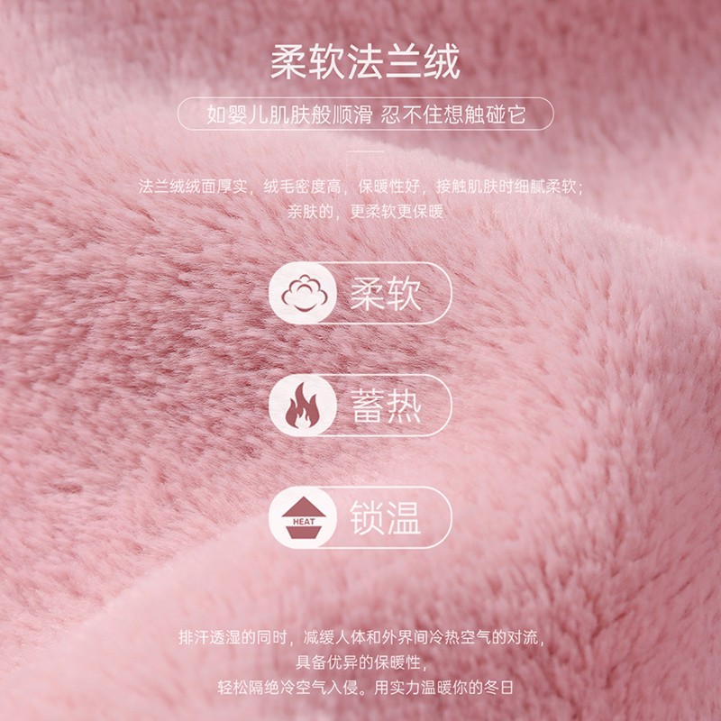 安之伴【喜庆红品】睡衣女秋冬款开衫长袖翻领加厚保暖可外穿家居服套装 豆沙 XL