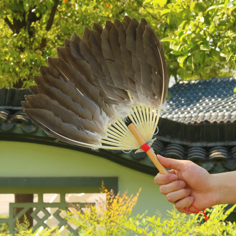 abdt诸葛亮羽毛扇 羽毛扇子鹅毛扇诸葛亮孔明扇夏天古风老式八卦扇蒲