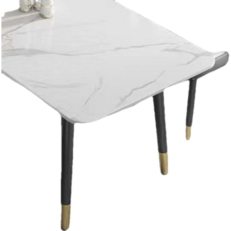 编草人 意式餐桌家用小户型现代简约餐桌餐椅组合北欧轻奢长方形岩板餐桌 雪山石白(单桌) 120*70