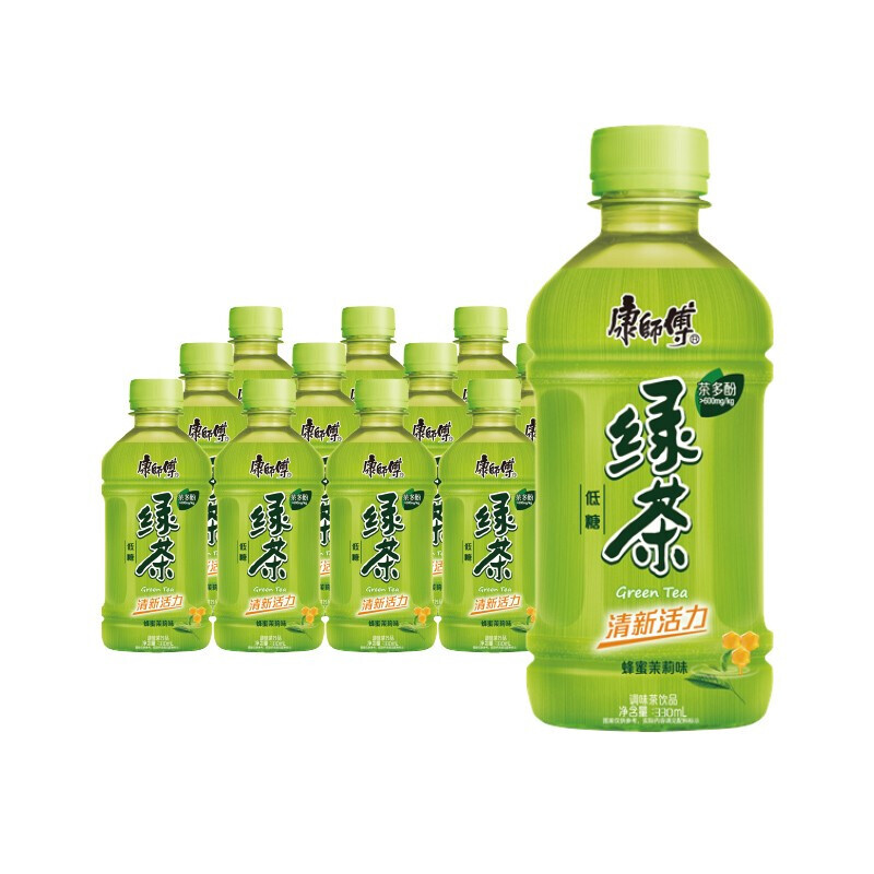 康师傅饮品饮料 居家旅行超值整箱装 新老包装随机发货 绿茶330ml*12