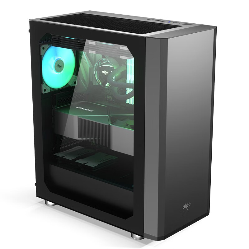 爱国者（aigo）F30钛灰色 宽体大箱 台式机电脑机箱 E-ATX/ATX主板/360冷排/30系显卡/钢化玻璃全侧透