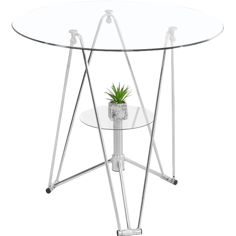 多颂 洽谈桌椅组合圆桌钢化玻璃餐桌简约茶几现代咖啡桌小桌子 直径（60圆）绿色（高73cm 误差1--2cm