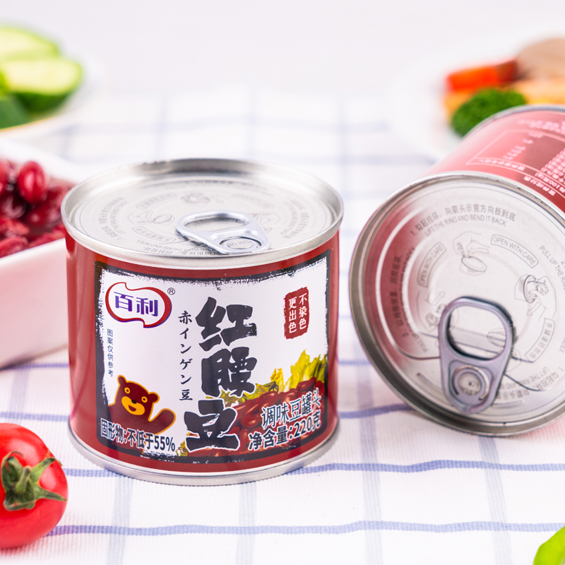 百利红腰豆 即食红芸豆罐头沙拉豆配料 杂粮 红腰豆220g*4罐