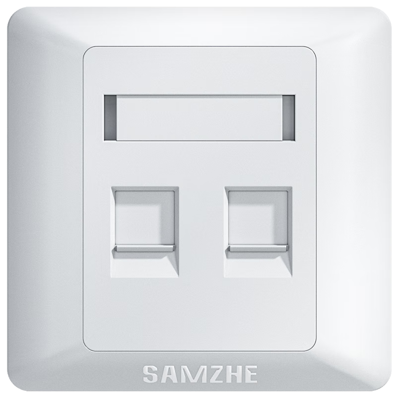 山泽（SAMZHE）双口网络面板【普通版十个装】加厚豪华型网线插座网络电话信息 MB-10X
