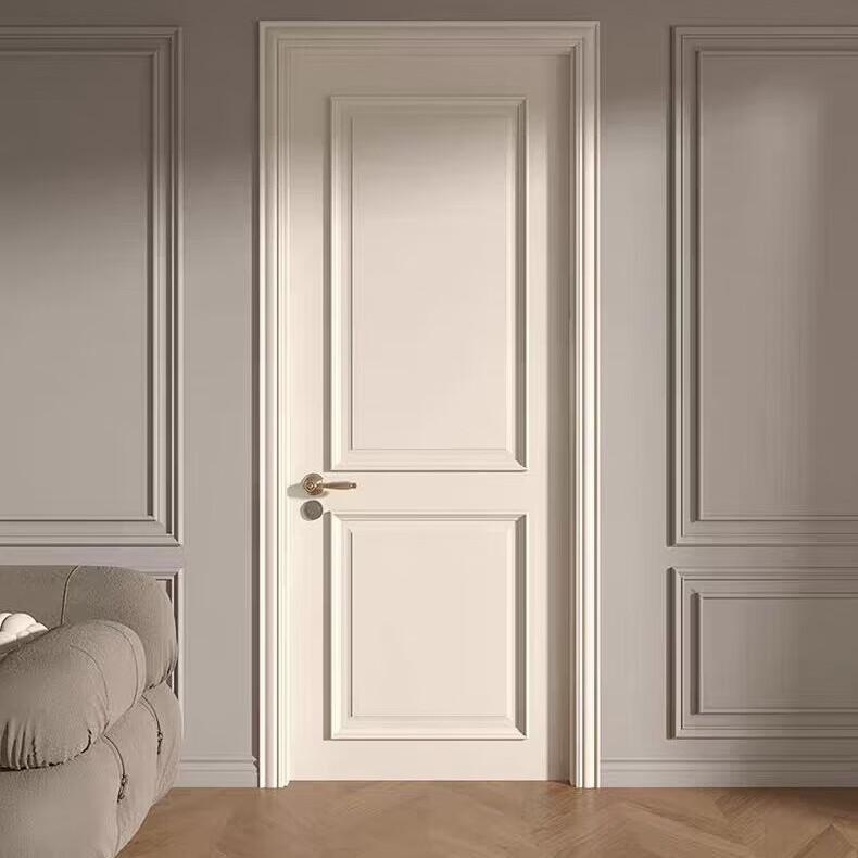 法式奶油白色室内卧室门房间门套装门环保漆实木复合烤漆木门定制 实木复合烤漆门款式1