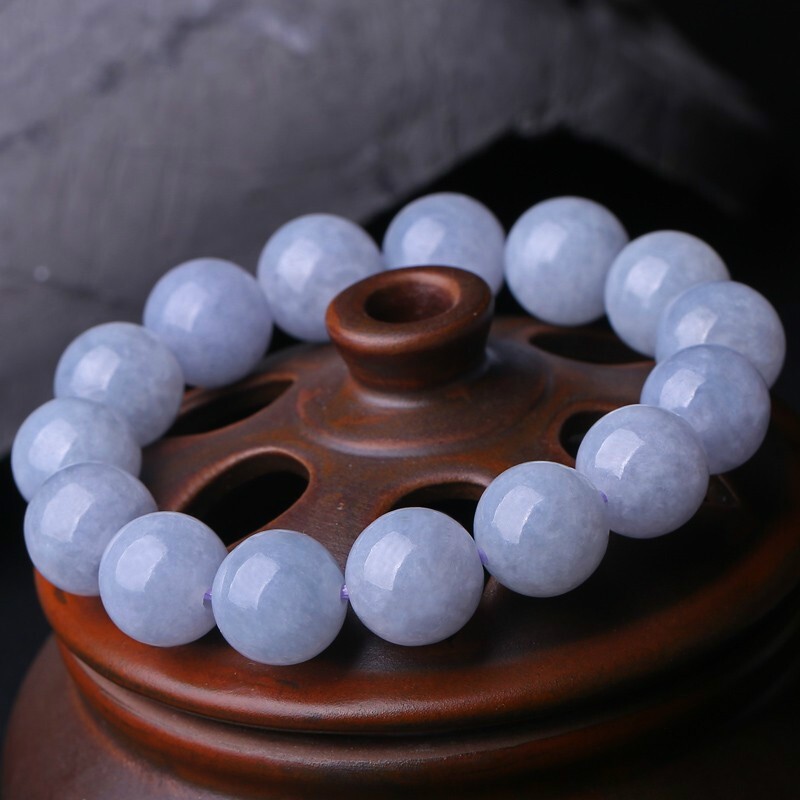 牧思 天然紫罗兰翡翠手链 男女款 冰糯种手串珠子 玉石 图片色