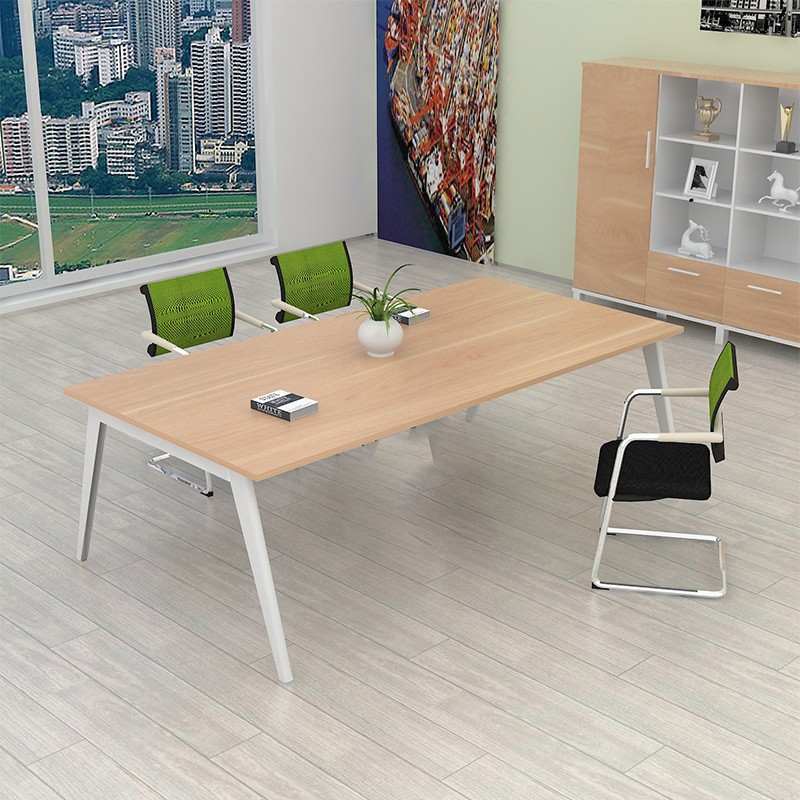 麦森 会议桌 简约办公家具培训开会洽谈接待长条钢架桌子 1.